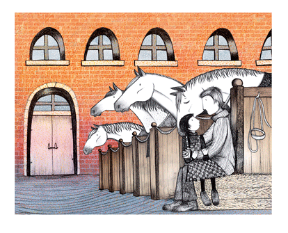 The stables were suddenly quiet PRINT