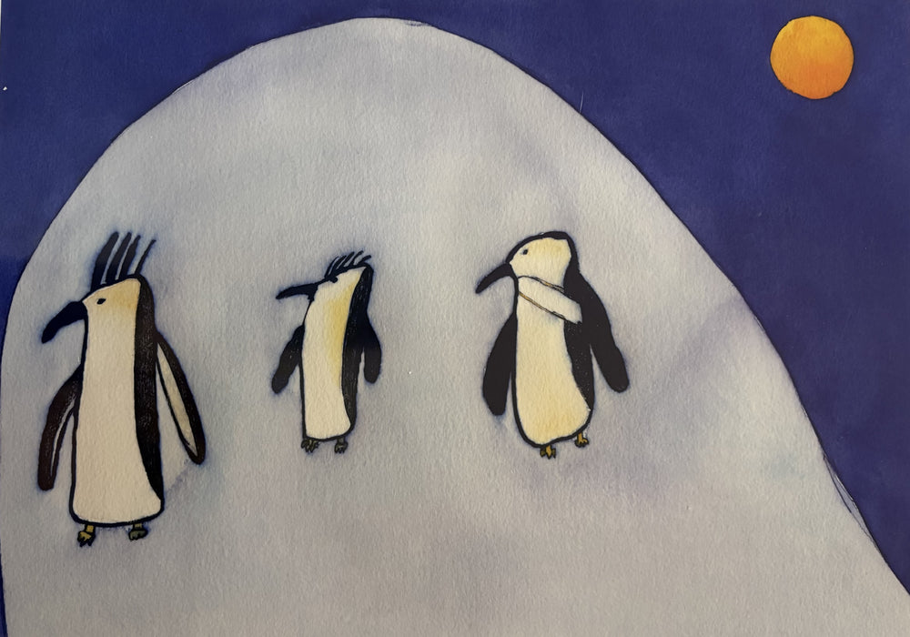 Three Penguins and the Moon PRINT
