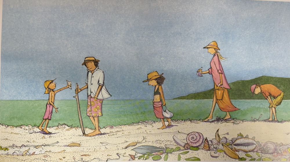 Beachcombing at Cow Bay PRINT