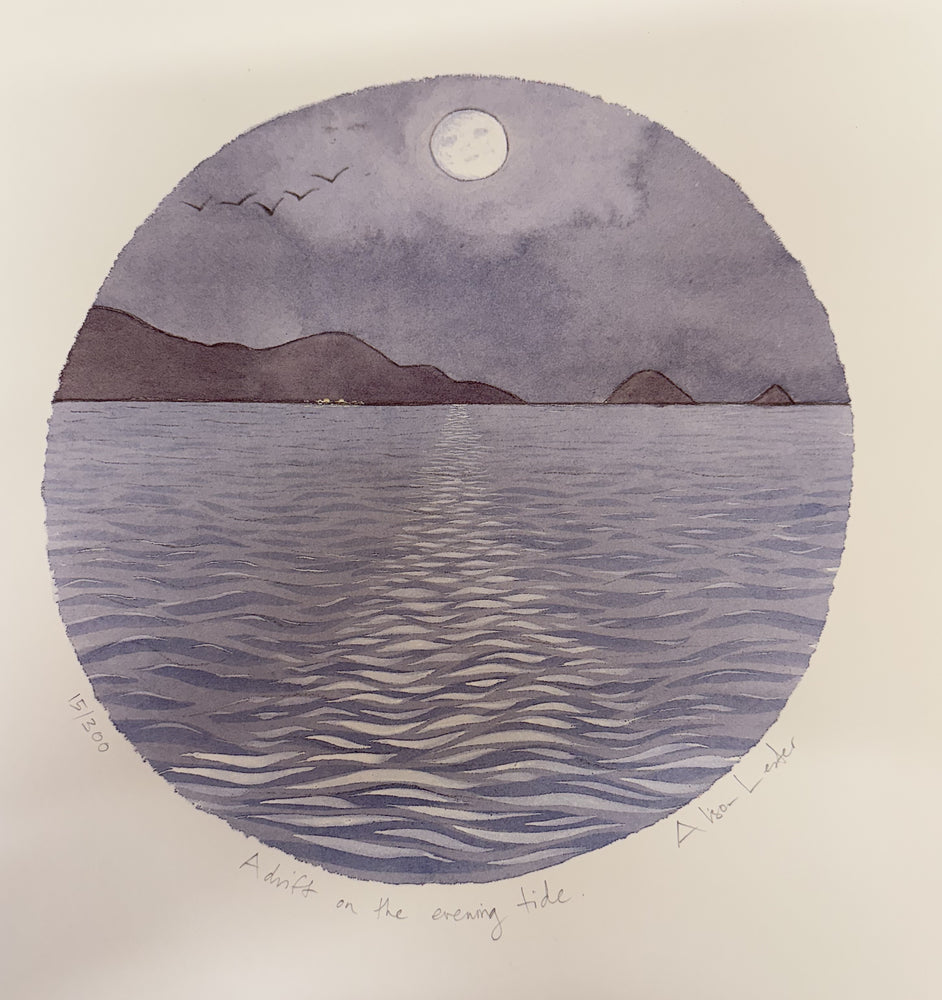 "...adrift on the evening tide..." Small PRINT