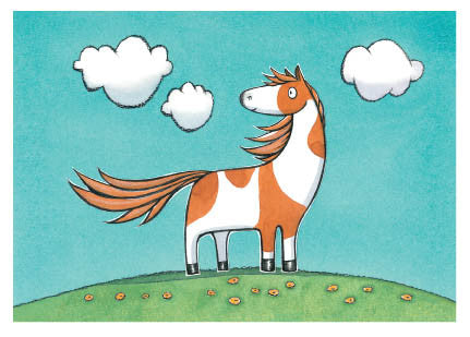 Noni the Pony - blank card, 'Noni the Pony is friendly and funny.'